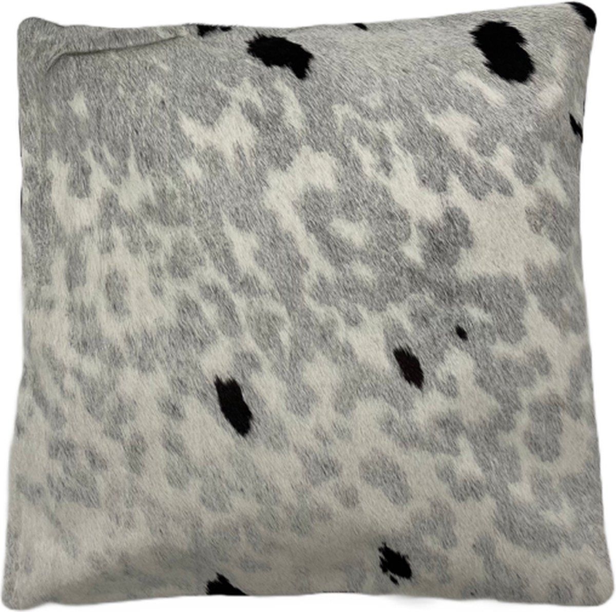 Natuurlijk Elegance: Echt Koeienhuid Kussen met Leren Achterkant 45x45 - Incl. Binnen kussen