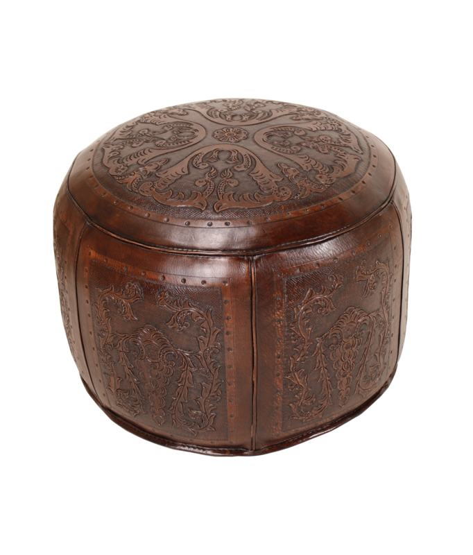 Navarette Leather Pouf