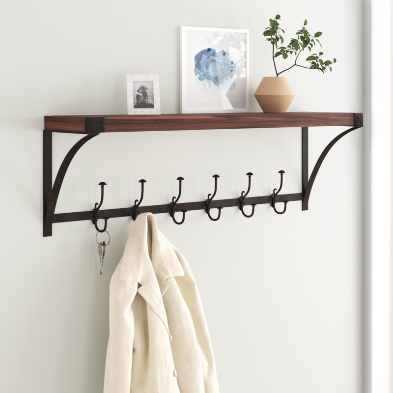 Navarrette Iron Wall 6 - Hook Wall Mounted Coat Rack