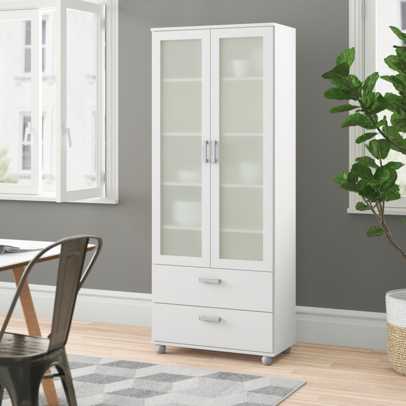 Nikhil 70 in. 2 Door China Cabinet with 2 Drawers