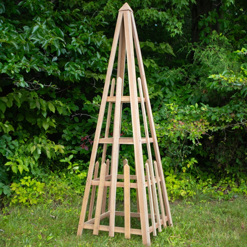 Nikitah 72'' H x 23.25'' W Wood Obelisk Trellis