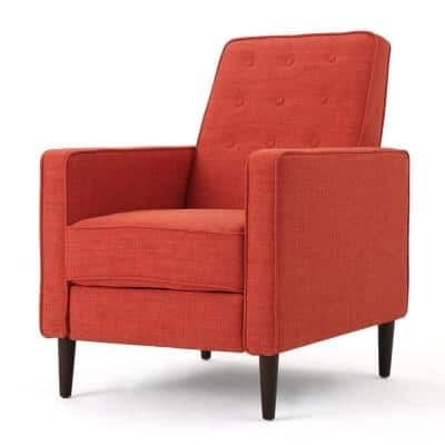 Noble House Deborah 27 in. Muted Orange Polyester Tufted Club Chair Recliner