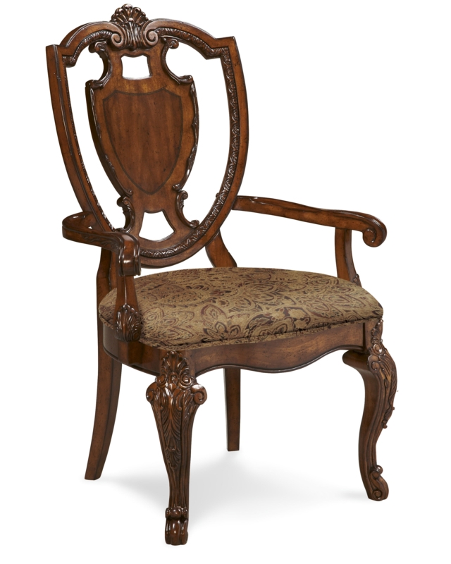 Old World Fabric Upholstered Armchair (Set of 2)