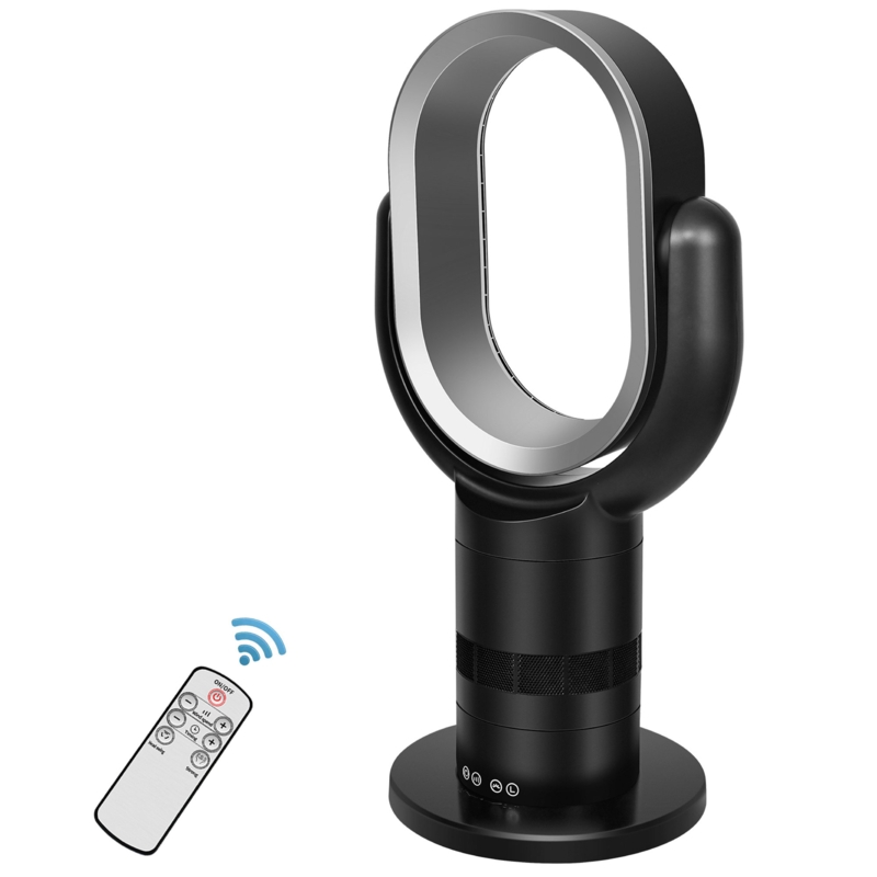 Oscillating Bladeless Tower Fan with Remote Control 10 Speeds Setting 10H Timer Adjustable Tilt