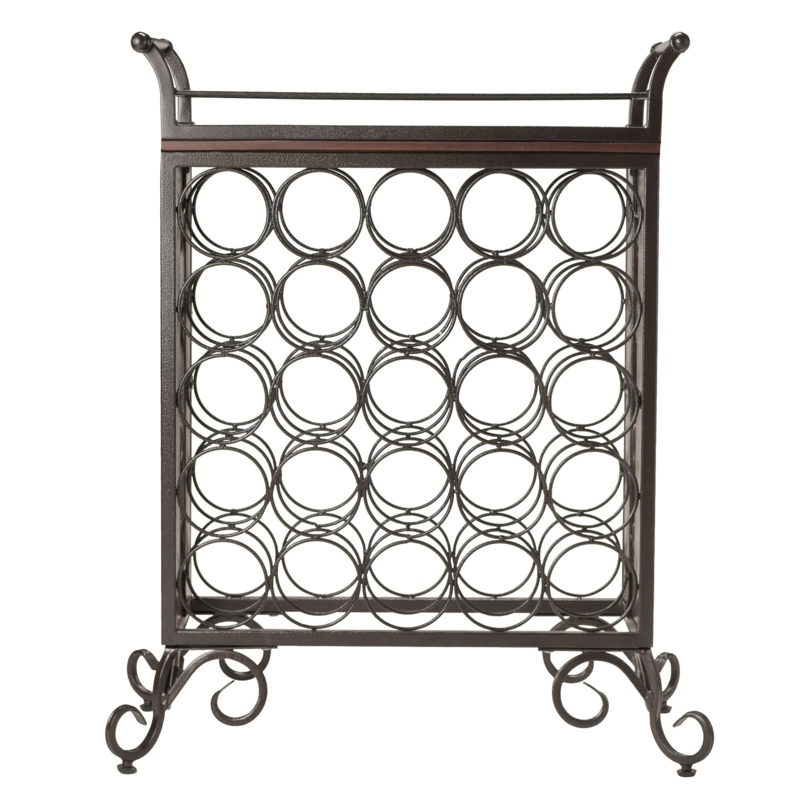Ozturk 25 Bottle Floor Wine Bottle Rack in Dark Bronze