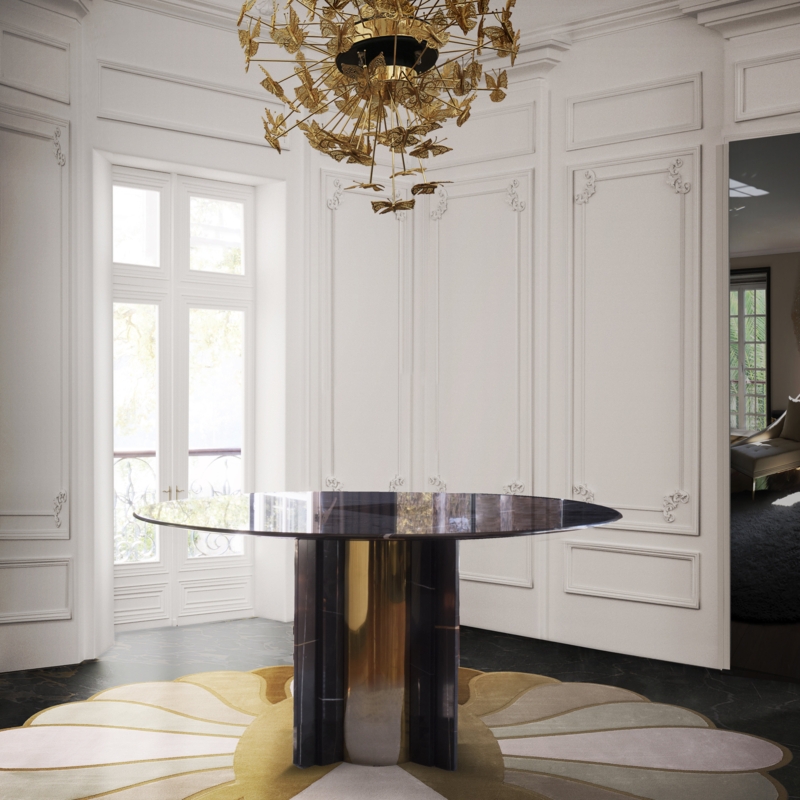 Paris I Round Marble Top Dining Table