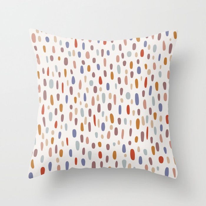 Pebbles (colorful Dots) Throw Pillow - Cover (16" x 16") With Pillow Insert - Indoor Pillow