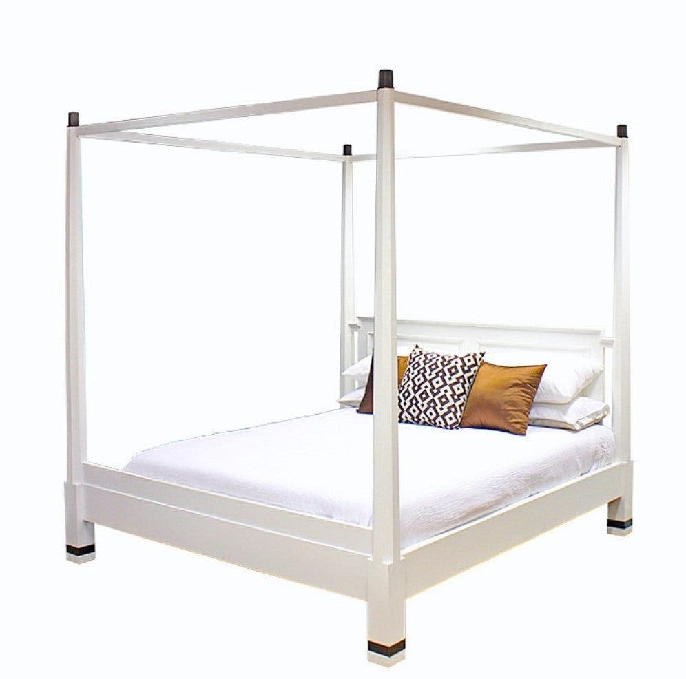 Pencil Four Poster Bed - King size - Dark Mahogany