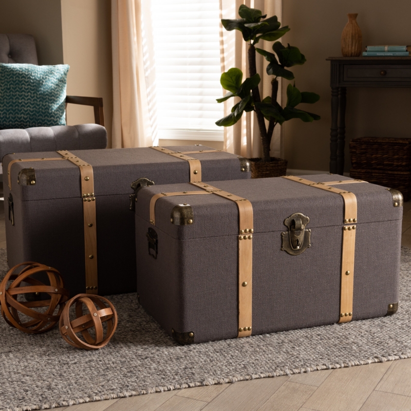 Perivale 2 Piece Manufactured Wood Vintage Trunk