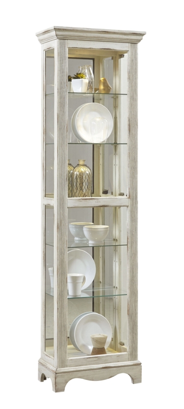 PFC Side Entry 5 Shelf Curio Cabinet in Weathered White