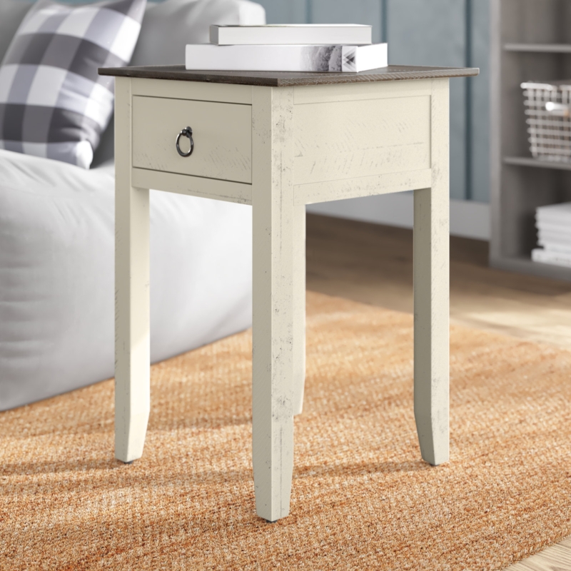 Physter Farmhouse Distressed Pine End Table