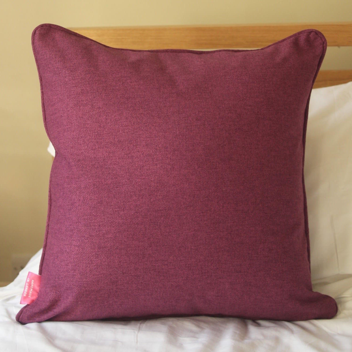 Pink / Purple Checked Patchwork Cushion - Mauve Purple | Ellie Pearce Textiles