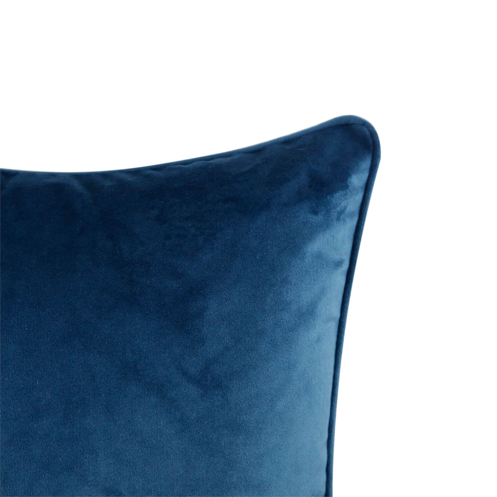 Plain Velvet Cushion - Navy - 45 x 45cm Blue