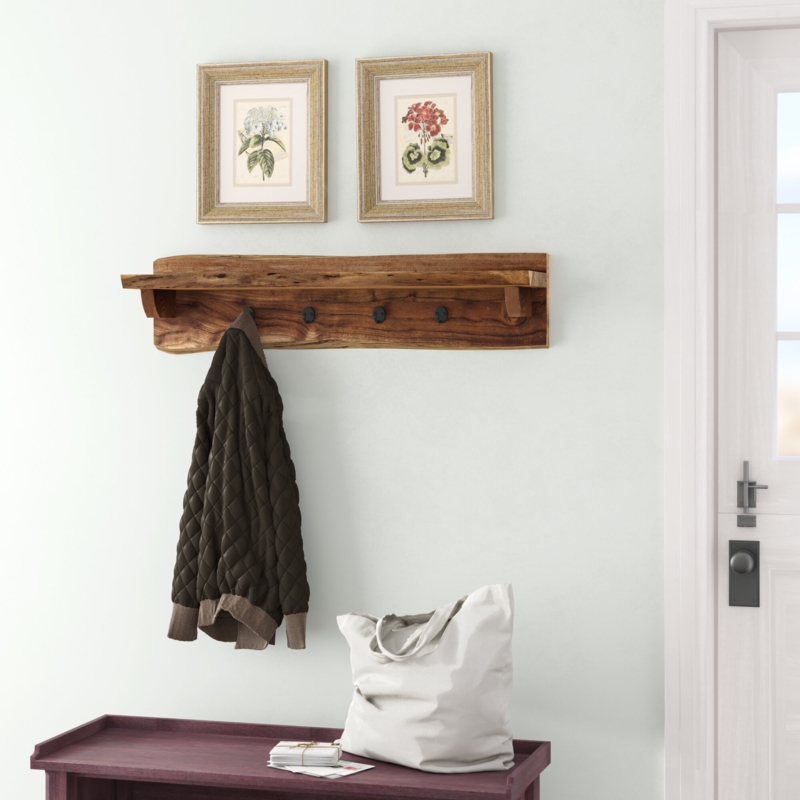 Ratcliff Cottage Beach House Design Wall Mounted Coat Rack With Hooks And 1 Shelf