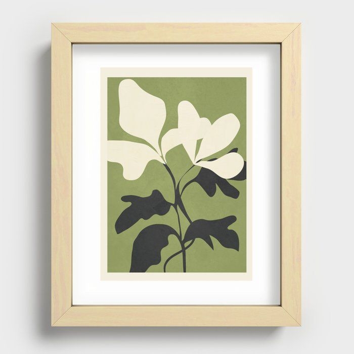 Recessed Framed Print | Abstract Modern Flowers 3 by Flow Line - Maple - 8" x 10" - Society6