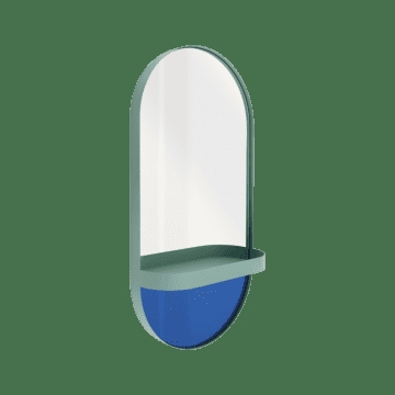 Remember Wall Mirror With Shelf Mint Green Kobalt Blue