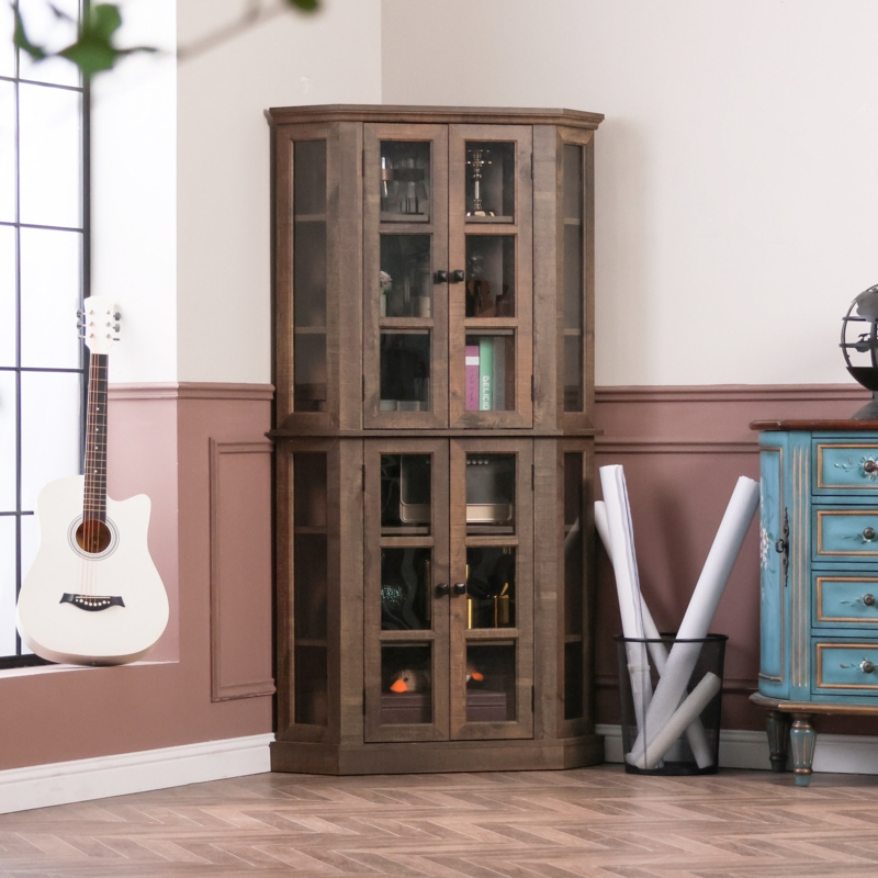 Retro Hexagon Corner Dining Cabinet
