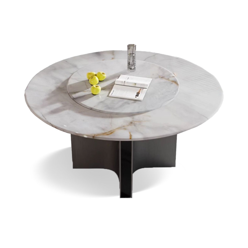Round Marble Top Metal Base Dining Table