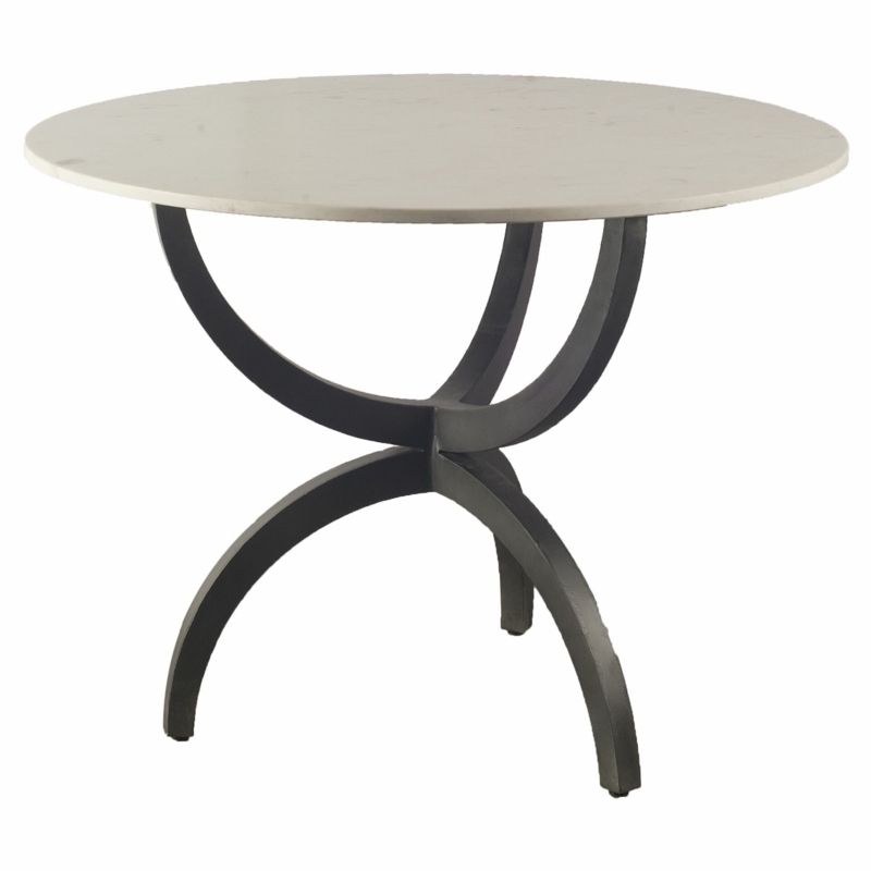 Shanitaortia Round Marble Top Metal Base Dining Table