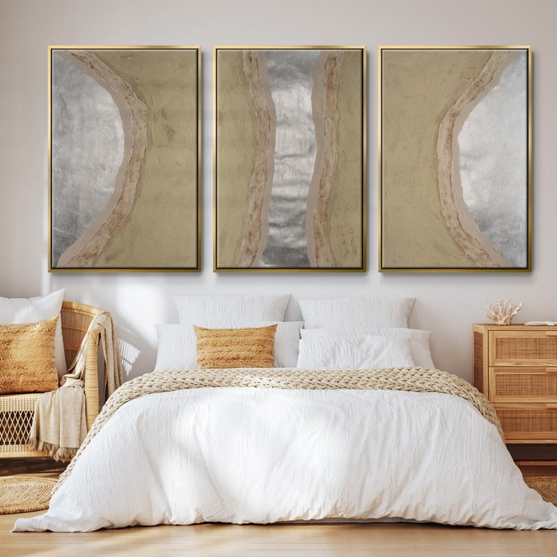 Silver Lake I Framed On Canvas 3 Pieces Set (Set of 3)