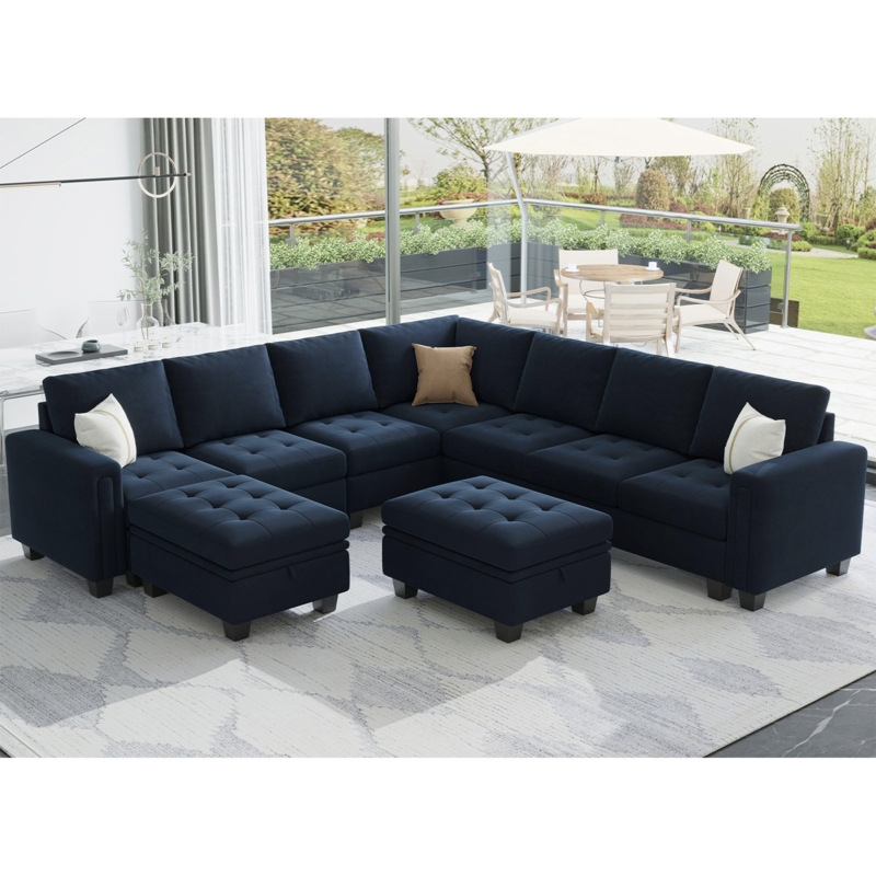 Skerl 8 - Piece Velvet Sectional