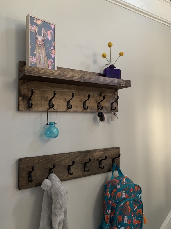 Solid Wood Wall 6 - Hook Wall Mounted Coat Rack