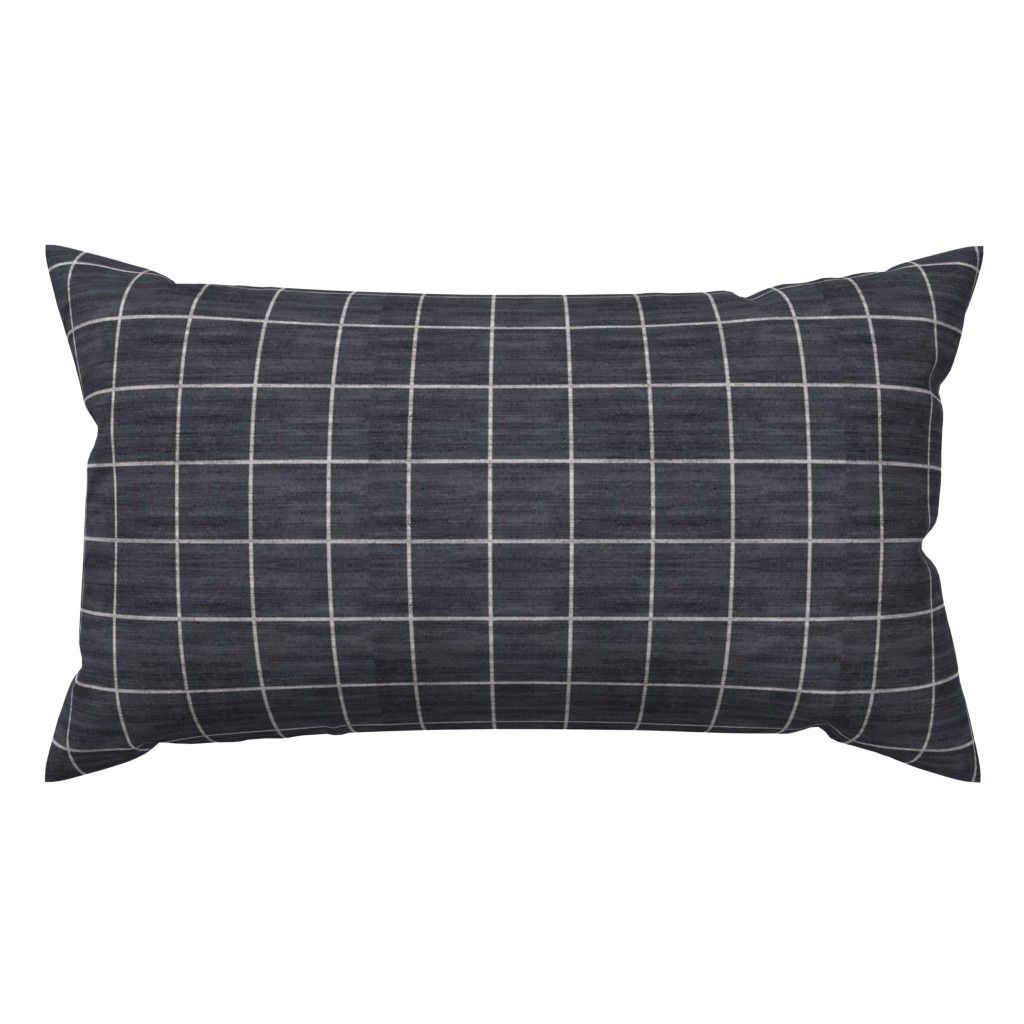 Spoonflower Lumbar Throw Pillows - Grid Line Nursery Rustic