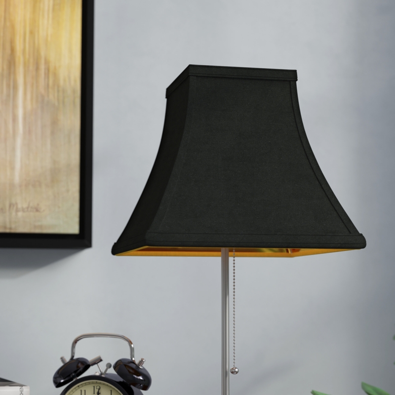 Square Bell Hardback Fabric Lampshade with Washer Fitter for Table Lamps