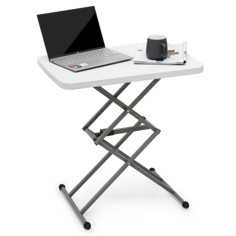 Stittville 26" Adjustable TV Tray, Flip Top Plastic Indoor Outdoor Laptop Table for Kitchen Party