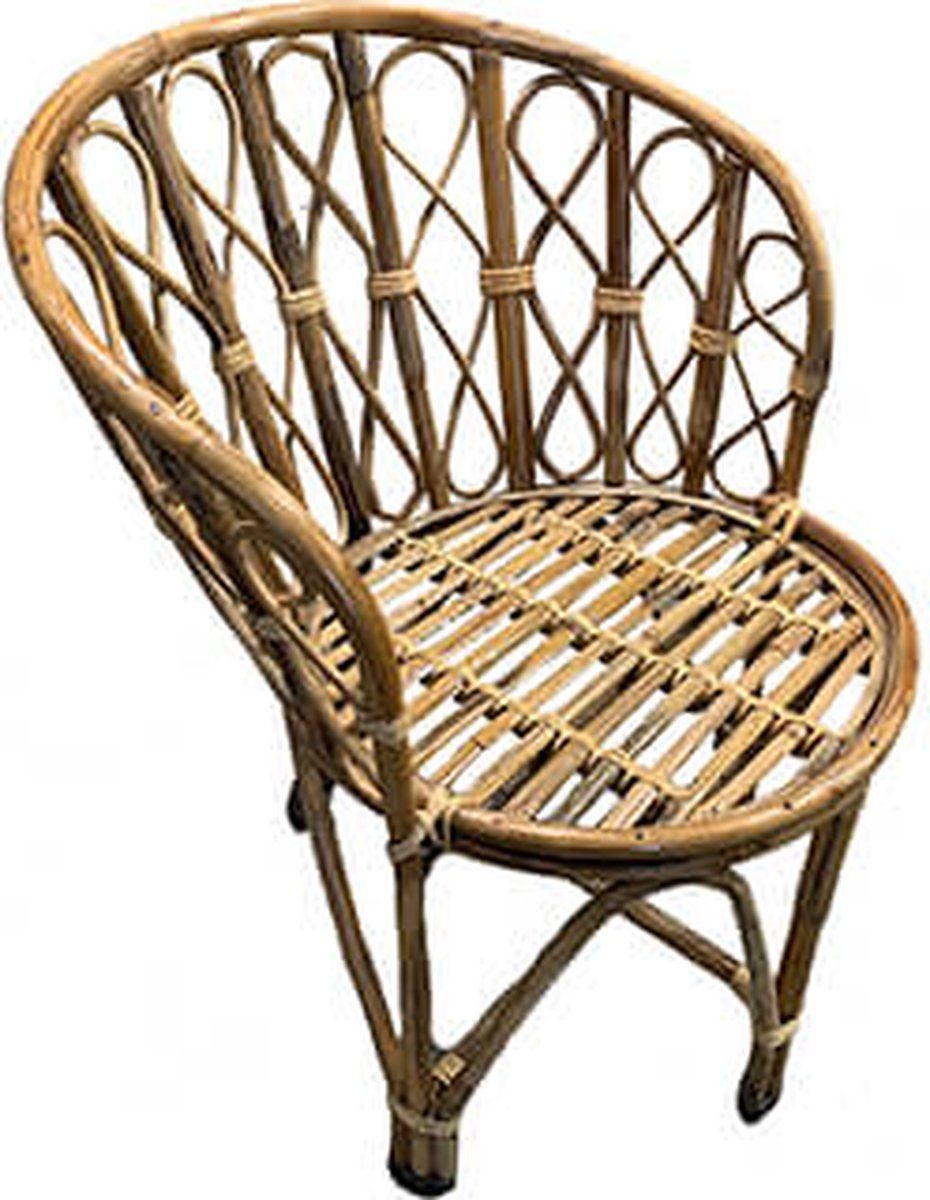 Stoel  - rieten fauteuil - rotan Goa  - naturelkleur - relaxte zitting  -  H73cm
