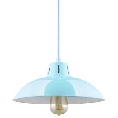 Sunlite 1-Light Baby Blue Residential Medium E26 Base Ceiling Hanging Barn Light Pendant