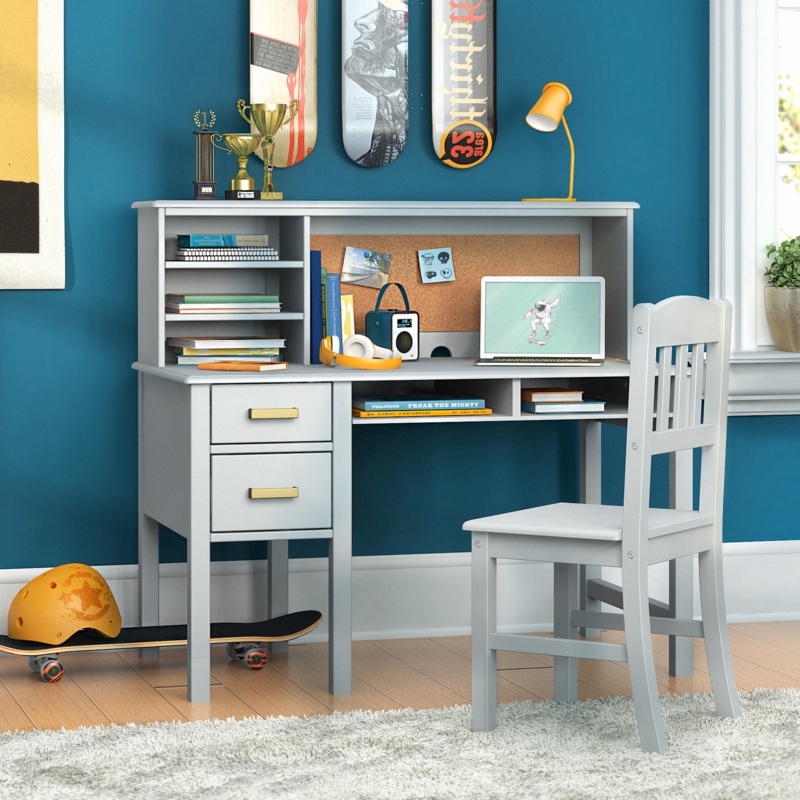 Taiga Writing Desk with Hutch and Chair Set