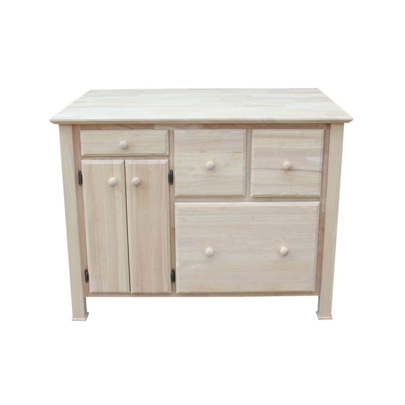 Toby 48" Wide Kitchen Island with Solid Wood Top