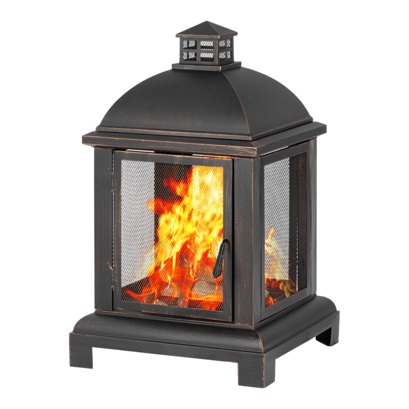 Trashawn 39.37'' H Steel Wood Burning Outdoor Pagoda