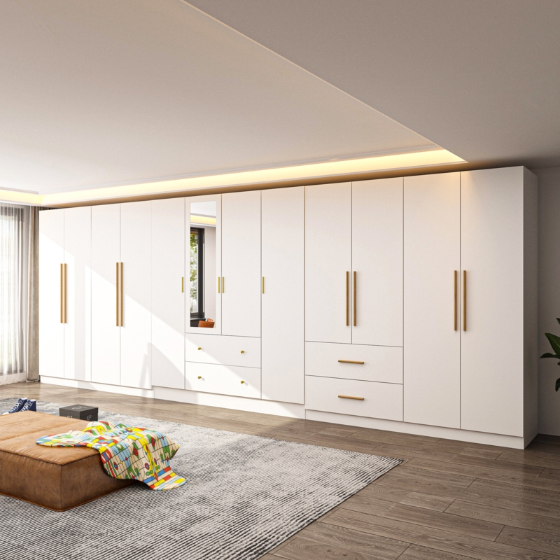 Vendrina 3-Piece Wooden Armoire With Drawers u0026 Mirror