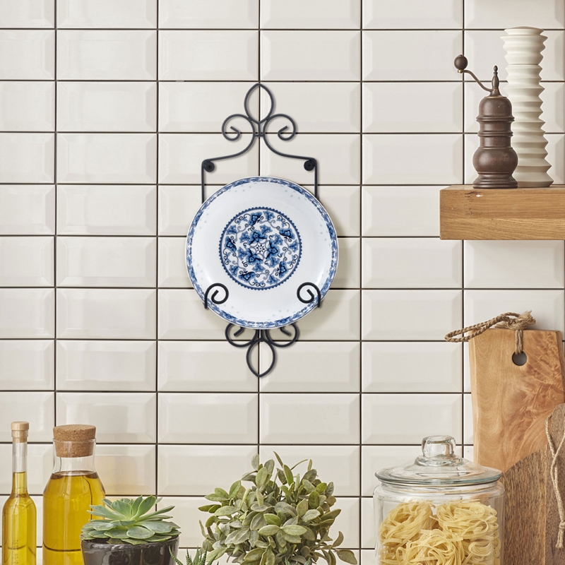 Wall-Mounted Plate Holder Accent Shelf