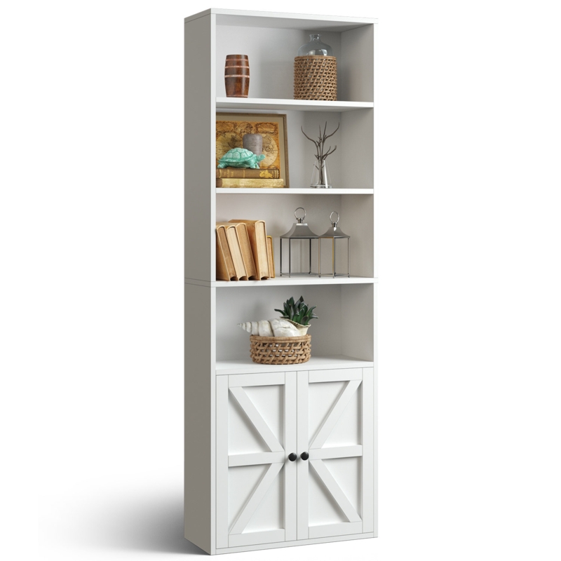 Walli 71.3"H,4-tier Bookshelves and Bookcases with Door