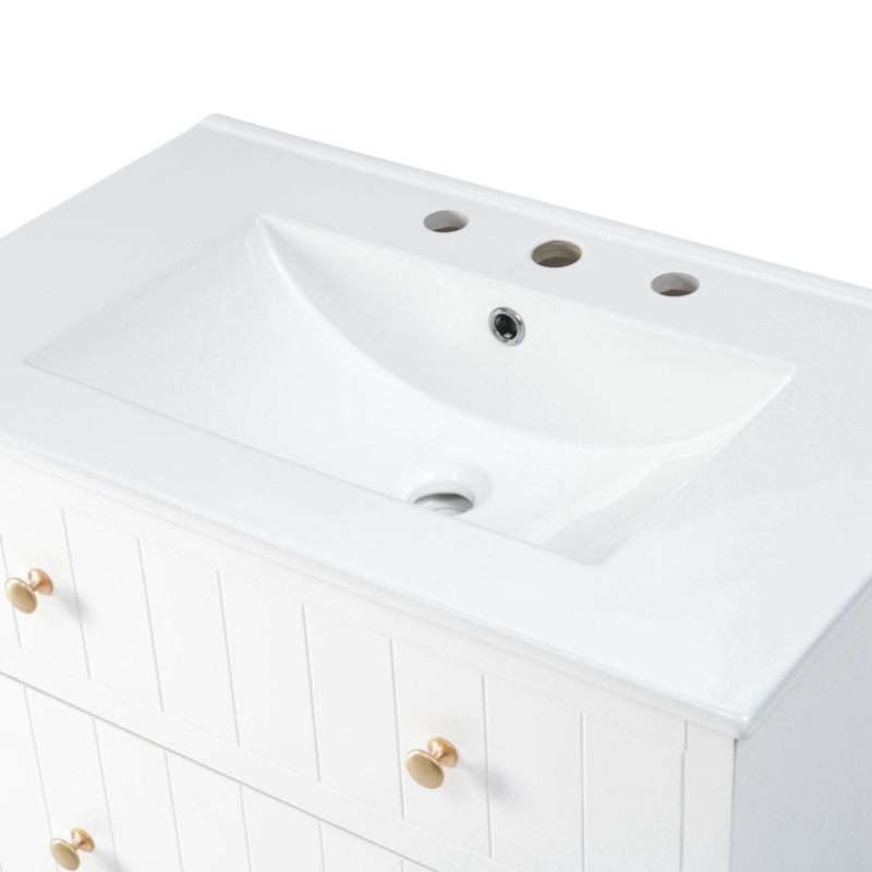Wenty 29.9'' Ceramic Rectangular Trough Bathroom Sink
