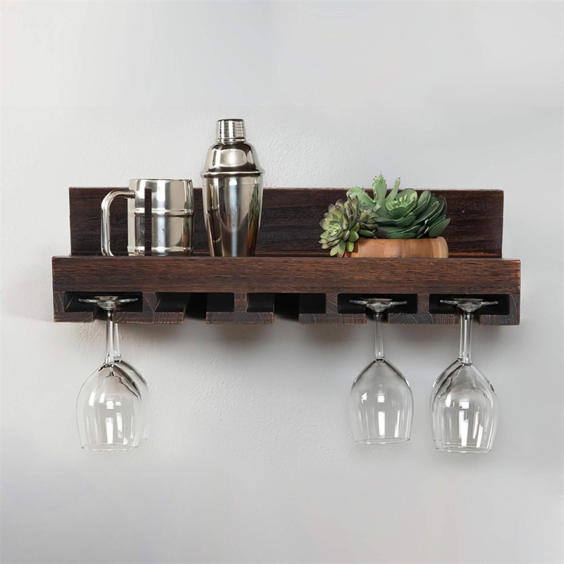 Wiktor Wall Mounted Wine Bottle u0026 Glass Rack