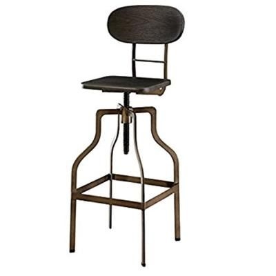 William's Home Furnishing Leith 37.75 in. Dark Brown Low Back Metal 25.25 in. Bar Stool