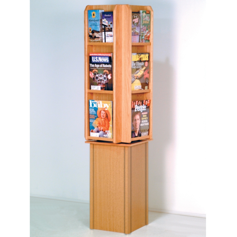 Wooden Mallet 61.5'' H Rotating Brochure And Pamphlet Rack