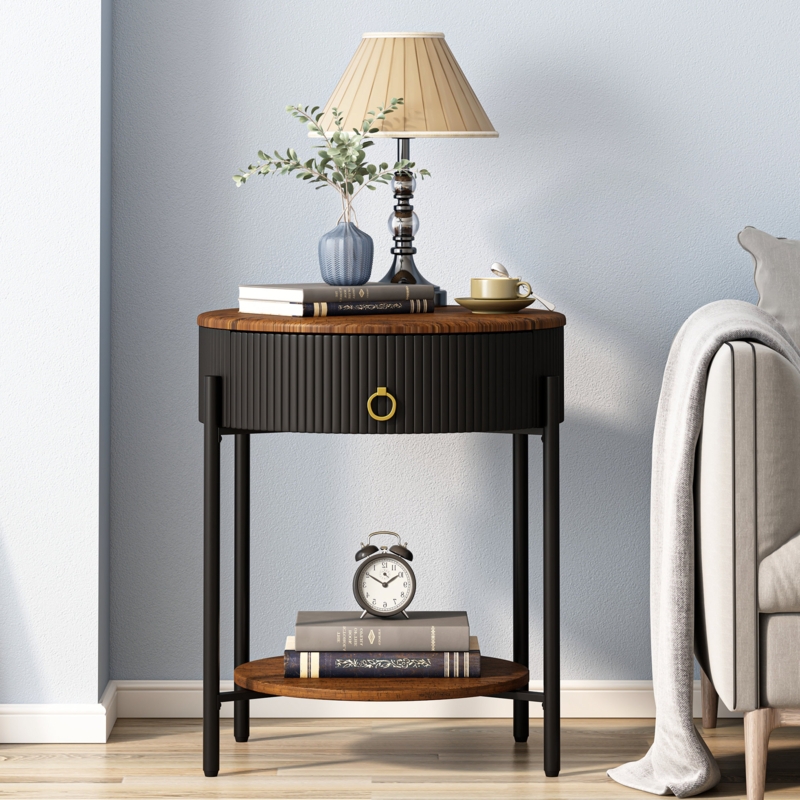 Woodville End Table with Storage
