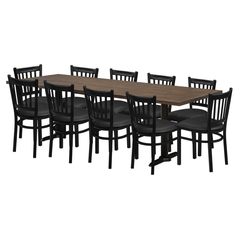 11 - Piece Solid Wood Top Legs Dining Set