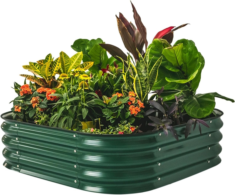 11" Tall 4 In 1 Modular Metal Outdoor Raised Garden Bed