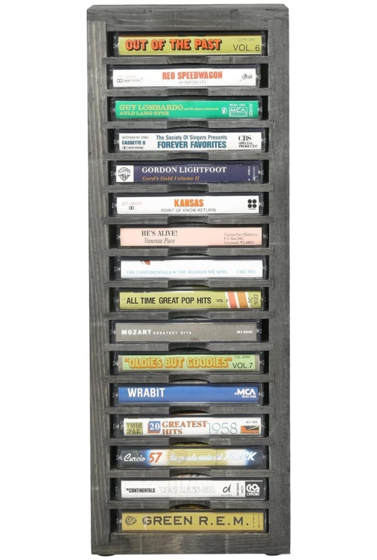 16 Slot Solid Wood Media Shelves