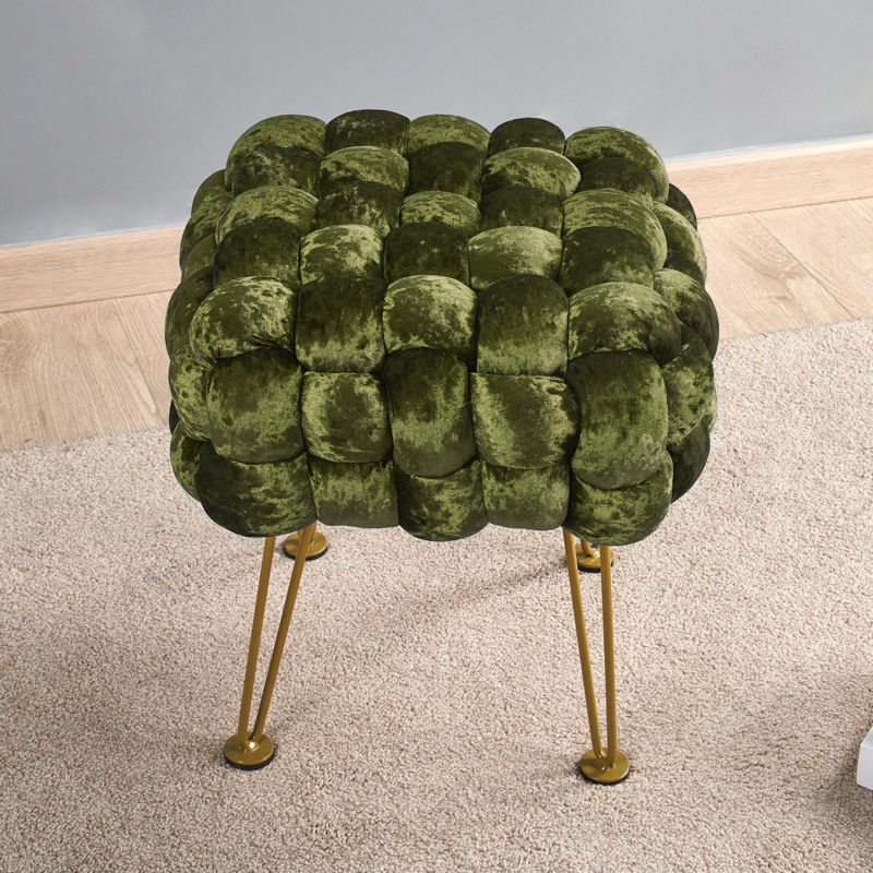 16" Wide Velvet Square Ottoman