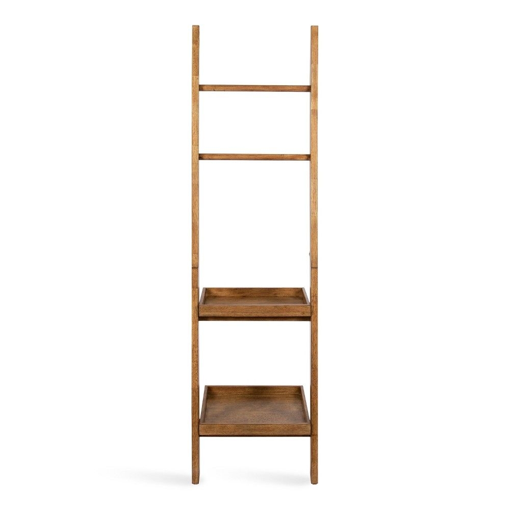 18"x14"x58" Lowry Wood Ladder Shelf Rustic Brown - Kate & Laurel All Things Decor