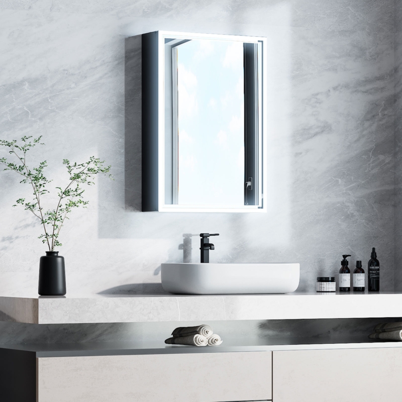 19.1'' W 27.6'' H Frameless Medicine Cabinet with Mirror and 3 Fixed Shelves