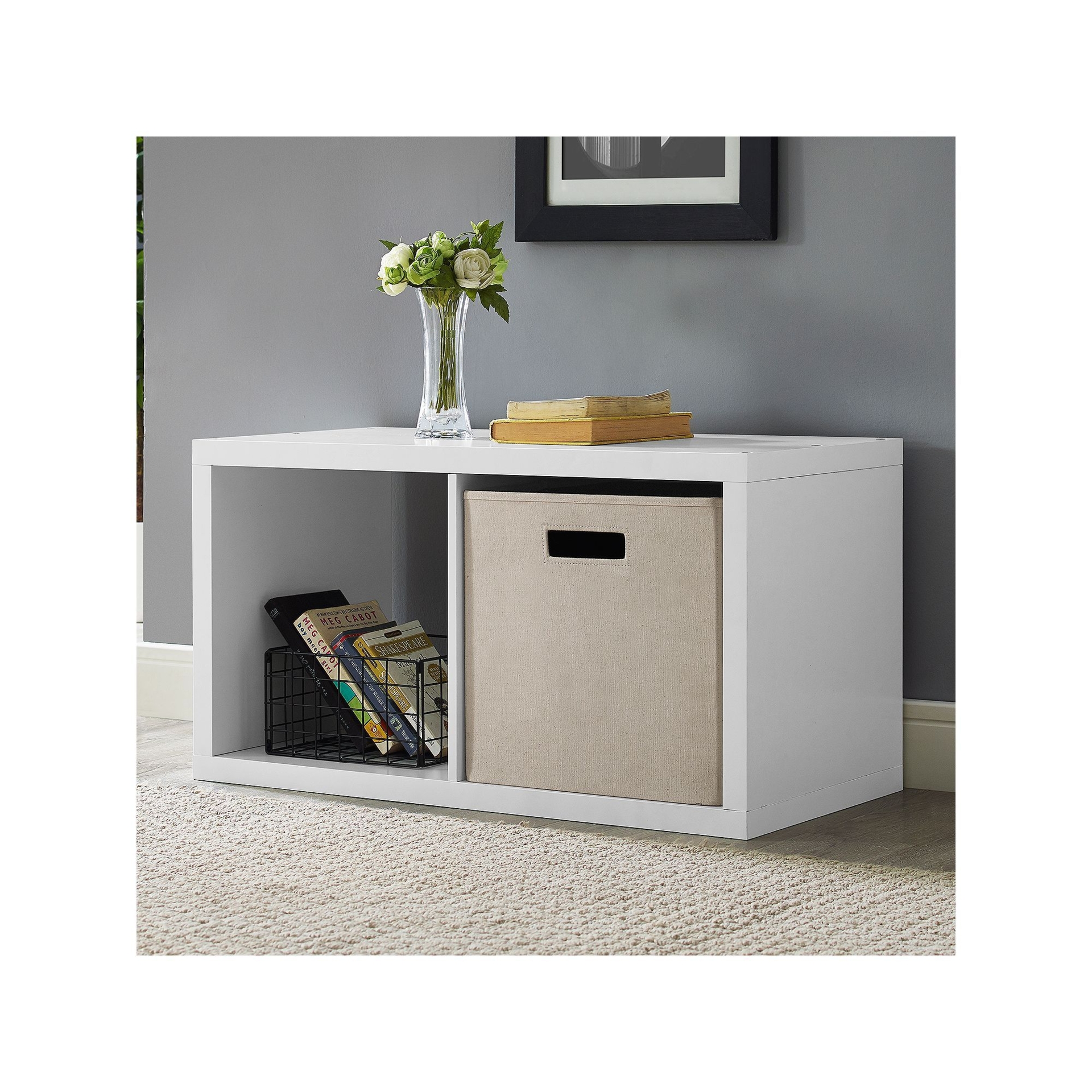 2-Cube Storage Cube Storage Unit, White