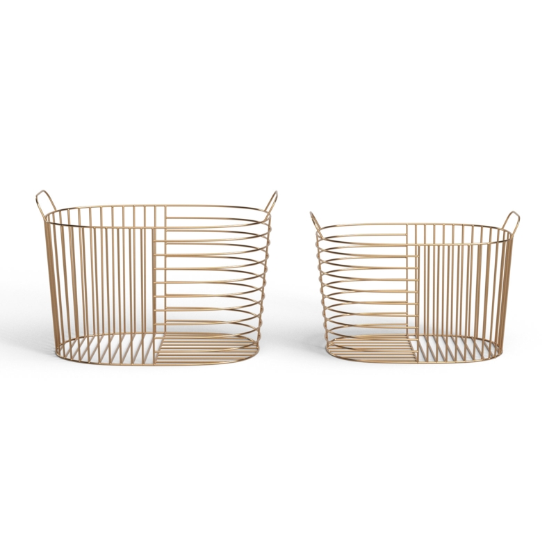 2 Piece Metal Basket Set